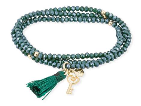 Bracelet ZEN DARK GREEN with key charm