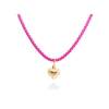 Necklace COLOR pink in golden silver