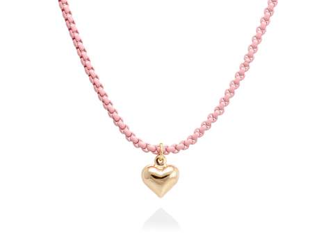 Necklace COLOR pink in golden silver
