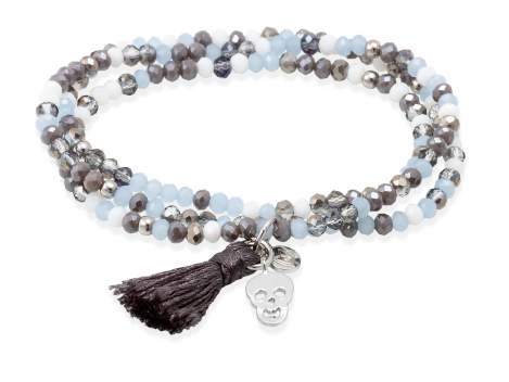 Bracelet ZEN ICE BLUE with skull charm