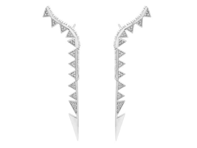 Earrings MORGANA  in silver de Marina Garcia Joyas en plata Earrings in rhodium plated 925 sterling silver and white cubic zirconia. (size: 9 cm.)