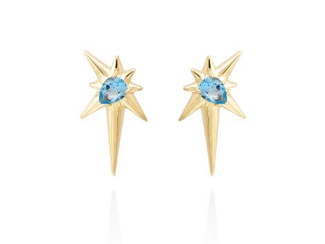 Earrings CASIOPEA blue in golden silver