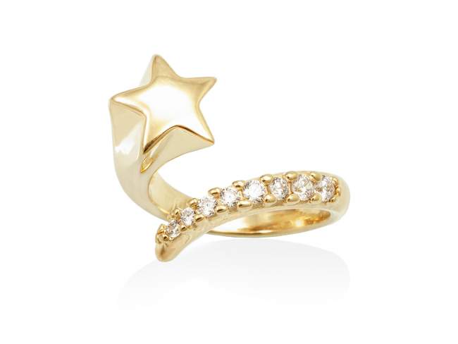 Ring PERSEO  in golden silver de Marina Garcia Joyas en plata Ring in 18kt yellow gold plated 925 sterling silver and white cubic zirconia.  
