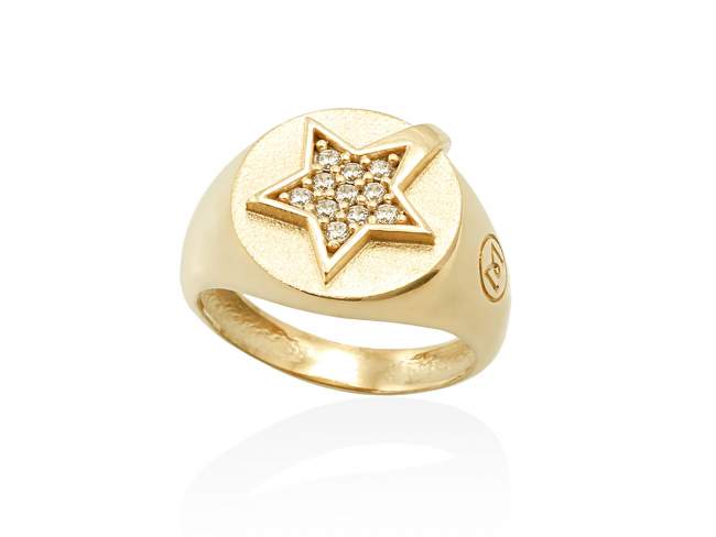 Ring HALLEY  in silber vergoldet de Marina Garcia Joyas en plata Ring in Silber (925) vergoldet in 18 Karat Gelbgold und Zirkonia weiß.  