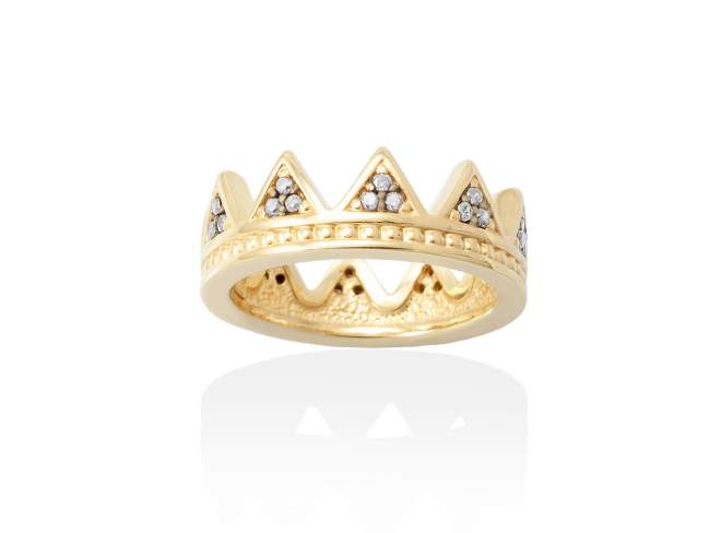 Ring BALANCE  in silber vergoldet de Marina Garcia Joyas en plata Ring in Silber (925) vergoldet in 18 Karat Gelbgold und Zirkonia weiß.  