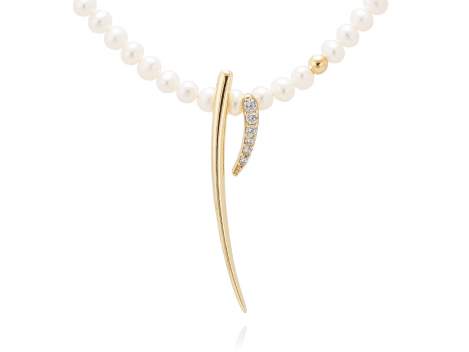 Halskette PISA perle in silber vergoldet