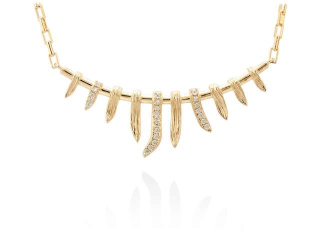 Necklace SIRACUSA  in golden silver de Marina Garcia Joyas en plata Necklace in 18kt yellow gold plated 925 sterling silver and white cubic zirconia. (length: 45 cm.)