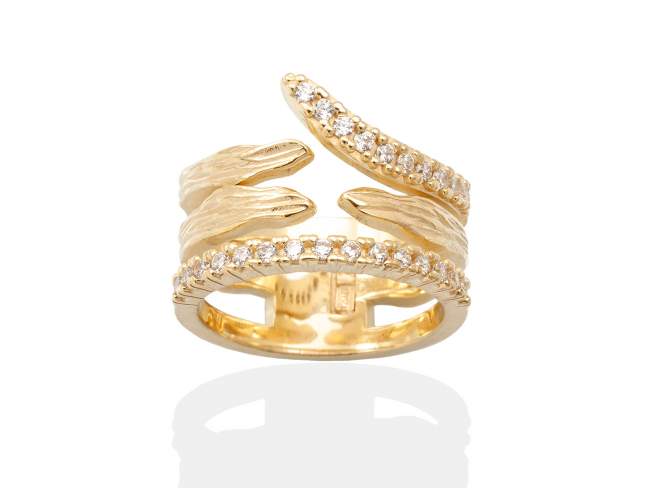 Ring SIRACUSA  in golden silver de Marina Garcia Joyas en plata Ring in 18kt yellow gold plated 925 sterling silver and white cubic zirconia.  