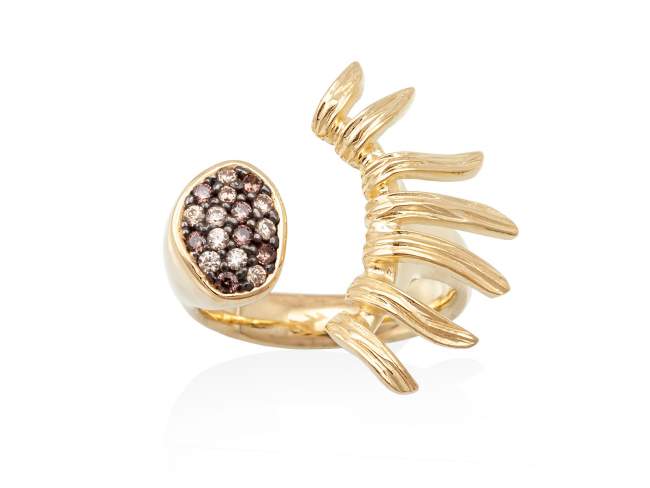 Ring POMPEYA  in golden silver de Marina Garcia Joyas en plata Ring in 18kt yellow gold plated 925 sterling silver and multicolor cubic zirconia.  