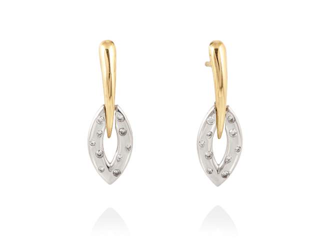 Earrings SAIL  in silver de Marina Garcia Joyas en plata Earrings in 18kt yellow gold and rhodium plated 925 sterling silver with white cubic zirconia. (size: 2 cm.)