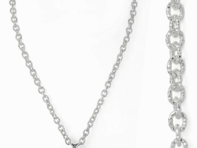 Chain TEXTURE S in silver de Marina Garcia Joyas en plata <p>Chain in rhodium plated 925 sterling silver. (length 45 cm)</p>