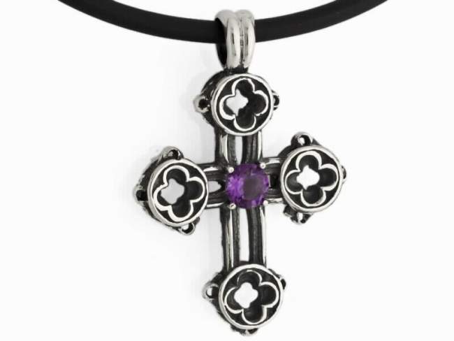 Pendant GOTIC in silver de Marina Garcia Joyas en plata Pendant in 925 sterling silver and 1 faceted amethyst.  (Chain is not included)