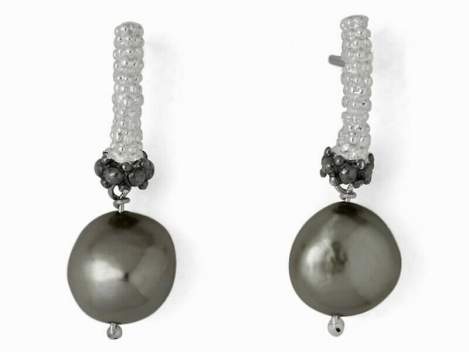 Earrings ENREDO in oxidized Silver