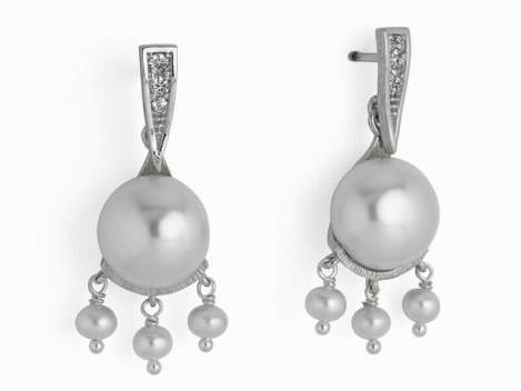 Earrings EMMA in oxidized Silver