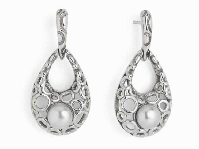 Earrings AIRE in oxidized Silver de Marina Garcia Joyas en plata Earrings in 925 sterling silver and freshwater cultured pearls