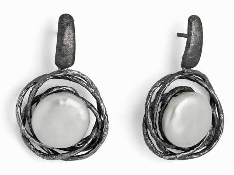 Earrings BEATRICE in black Silver