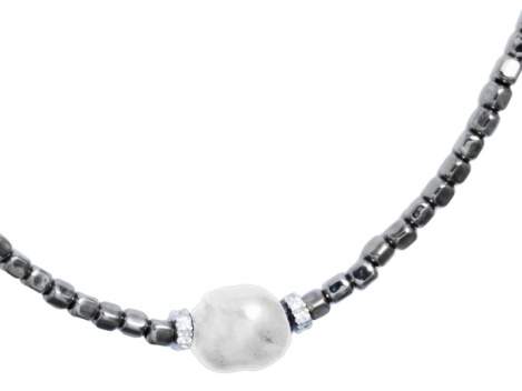 Necklace DONNA in black Silver