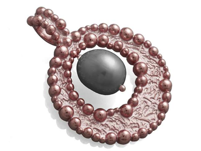 Pendant POP PEARL in rose Silver de Marina Garcia Joyas en plata Pendant in 18kt rose gold plated 925 sterling silver and freshwater cultured pearl.  (Chain is not included)