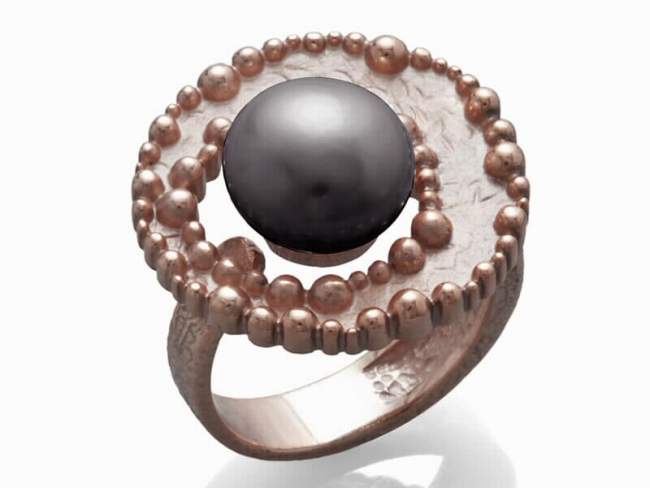 Ring POP PEARL in rose Silver de Marina Garcia Joyas en plata Ring in 18kt rose gold plated 925 sterling silver and freshwater cultured pearl.