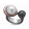 Ring PAVE PEARL in black Silver