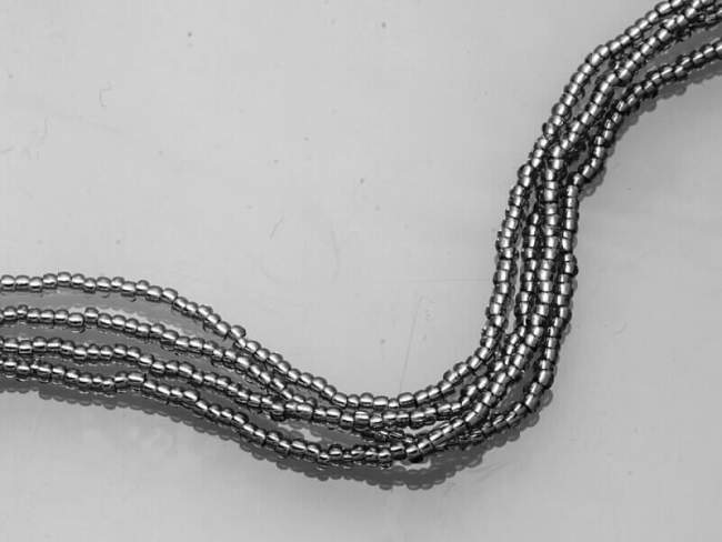 Cadena MURANO 42 cm de Marina Garcia Joyas en plata Collar de cristal de Murano gris de 4 hilos. (largo 42 cm)