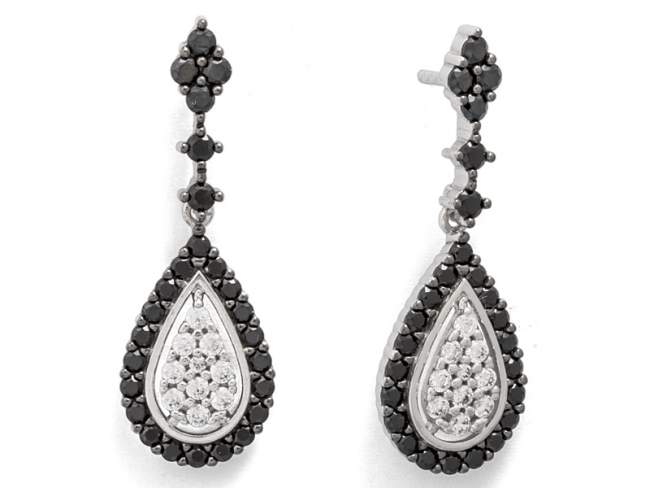 Earrings MARIAN Black in black Silver de Marina Garcia Joyas en plata Earrings in ruthenium plated 925 sterling silver and cubic zirconia