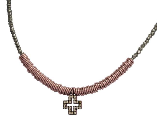 Halskette VERONA in silber rose vergoldet de Marina Garcia Joyas en plata Halskette in Silber (925) vergoldet in 18 Karat  Rosegold und Zirkonia
