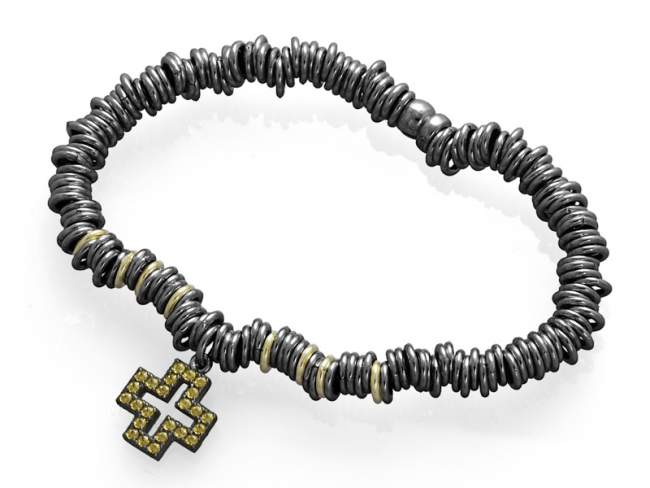 Armbänder VERONA in silber geschwärzt de Marina Garcia Joyas en plata Armbund in Silber (925) mit Ruthenium Bad und Zirkonia.(Handgelenkgröße: 17 cm)