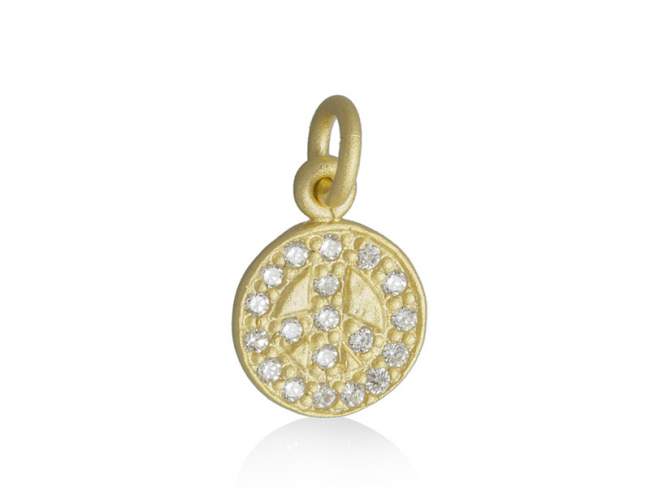 Pendant CARE in golden Silver de Marina Garcia Joyas en plata Pendant in 18kt yellow gold plated 925 sterling silver and cubic zirconia (Chain is not included)