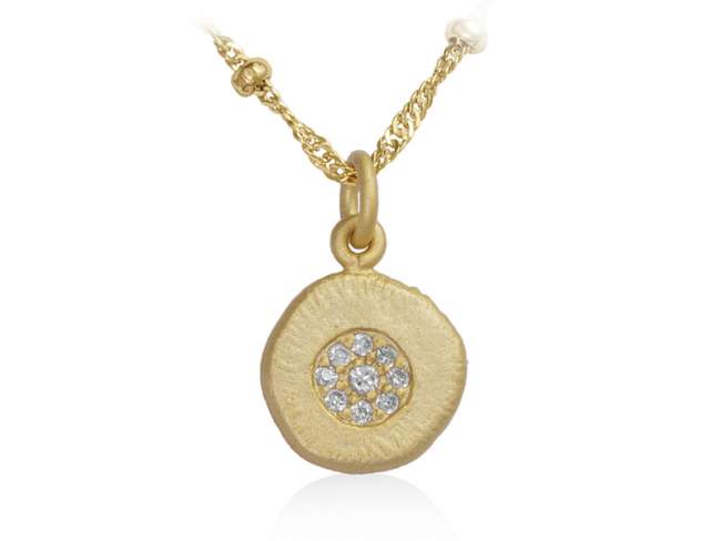 Pendant ROUND de Marina Garcia Joyas en plata Pendant in 18kt yellow gold plated 925 sterling silver and cubic zirconia (Chain is not included)