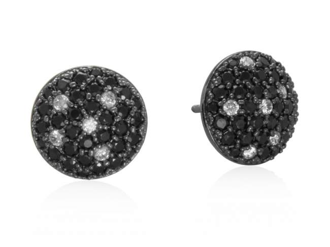 Earrings CIEL Black in black Silver de Marina Garcia Joyas en plata Earrings in ruthenium plated 925 sterling silver and cubic zirconia