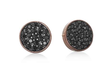 Earrings JOUR Black in rose Silver