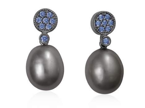 Earrings LIA Blue in black silver