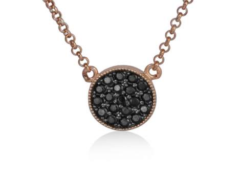 Necklace JOUR Black in rose Silver