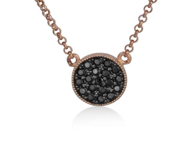 Necklace JOUR Black in rose Silver de Marina Garcia Joyas en plata Necklace in 18kt rose gold plated 925 sterling silver and cubic zirconia