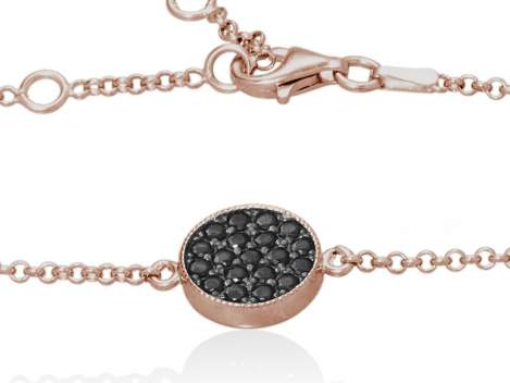 Bracelet JOUR Black in rose Silver