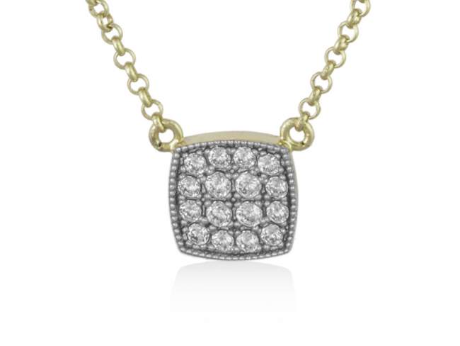 Necklace JOUR ANTIC White in golden Silver de Marina Garcia Joyas en plata Necklace in 18kt yellow gold plated 925 sterling silver and cubic zirconia