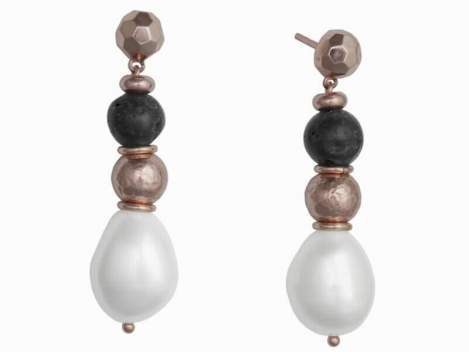 Earrings BALL in rose Silver