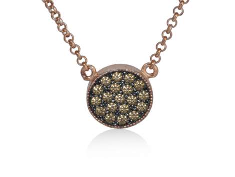 Necklace JOUR Cognac in rose Silver