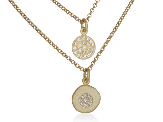 Necklace CARE in golden Silver de Marina Garcia Joyas en plata Necklace in 18kt yellow gold plated 925 sterling silver and cubic zirconia(length: 40+3 cm.)
