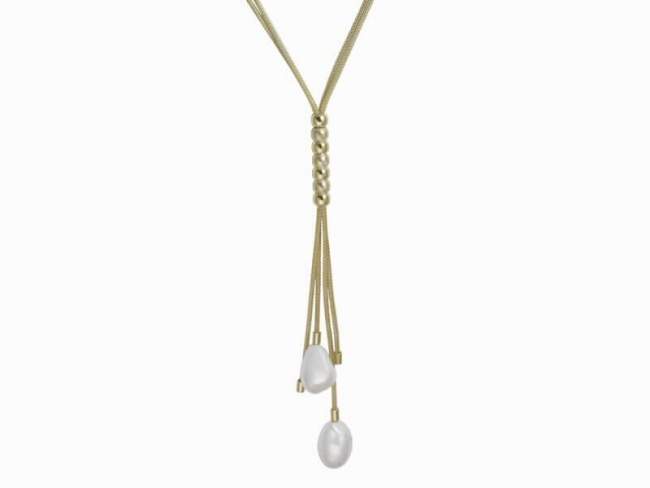 Necklace TEN in golden Silver de Marina Garcia Joyas en plata Necklace in 18kt yellow gold plated 925 sterling silver and freshwater cultured pearls.
