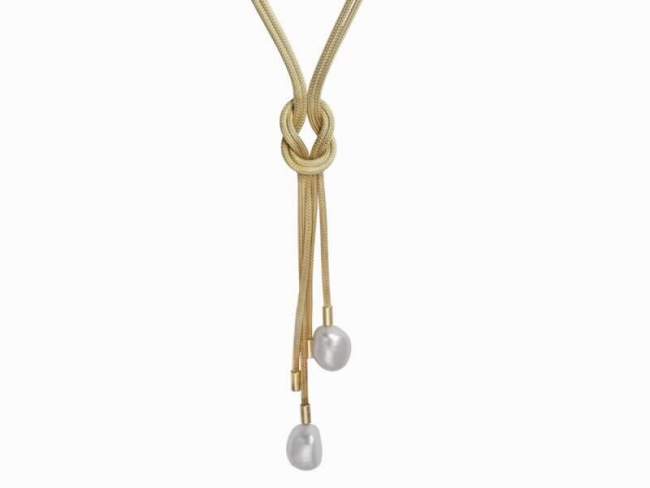 Necklace TEN in golden Silver de Marina Garcia Joyas en plata Necklace in 18kt yellow gold plated 925 sterling silver and freshwater cultured pearls.