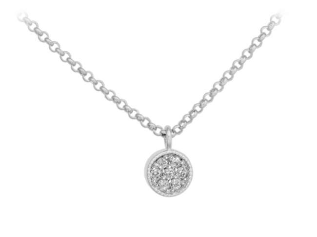 Necklace TWO White in silver de Marina Garcia Joyas en plata Necklace in rhodium plated 925 sterling silver with white cubic zirconia.  (length: 40+5 cm.)