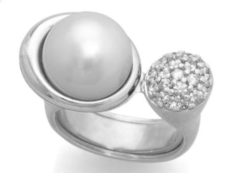 Ring PAVE PEARL in silver
