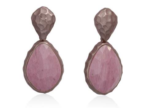 Earrings FLAT Pink in rose Silver