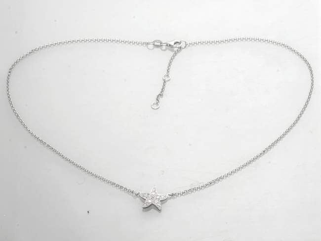 Halskette ESTRELLA in silber de Marina Garcia Joyas en plata Halskette in Silber (925) rhodiniert und Zirkonia weiß.  (Länge: 40+5 cm.)