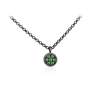 Necklace TWO Green in black Silver