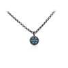 Necklace TWO Blue in black Silver