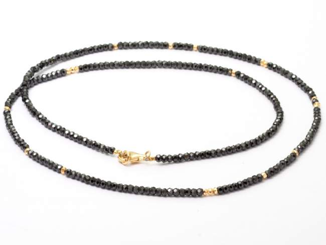 Necklace    de Marina Garcia Joyas en plata Necklace in ruthenium plated 925 sterling silver with faceted golden coated spinels and faceted black spinels. (length: 70 cm.)