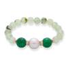 Bracelet CHAKRA Green in rose silver